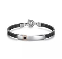 Pulsera Baraka Hombre in Acero Diamante Black 0.06 Ct BR361131RODN190008 - BR361131RODN190008